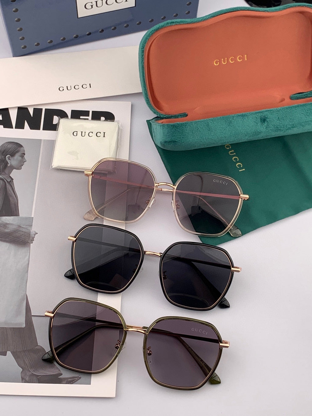 SQUARE FRAME SUNGLASSES G8384 IN METAL AND ACETATE