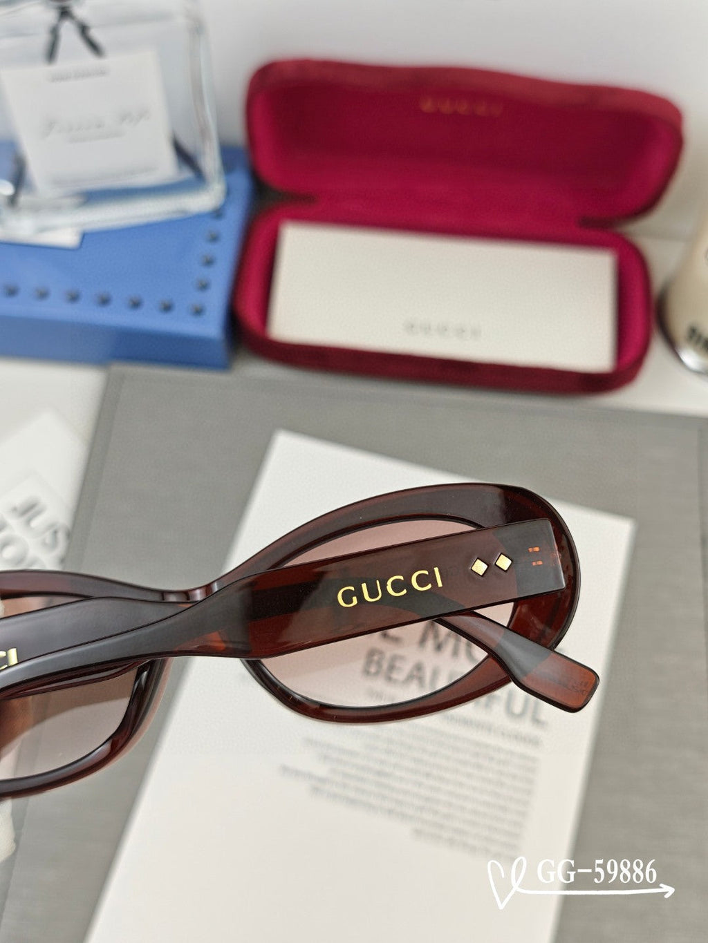 OVAL FRAME SUNGLASSES 59886 IN ACETATE
