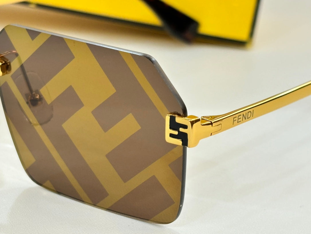 SKY RECTANGULAR FRAME SUNGLASSES FE40043U IN METAL