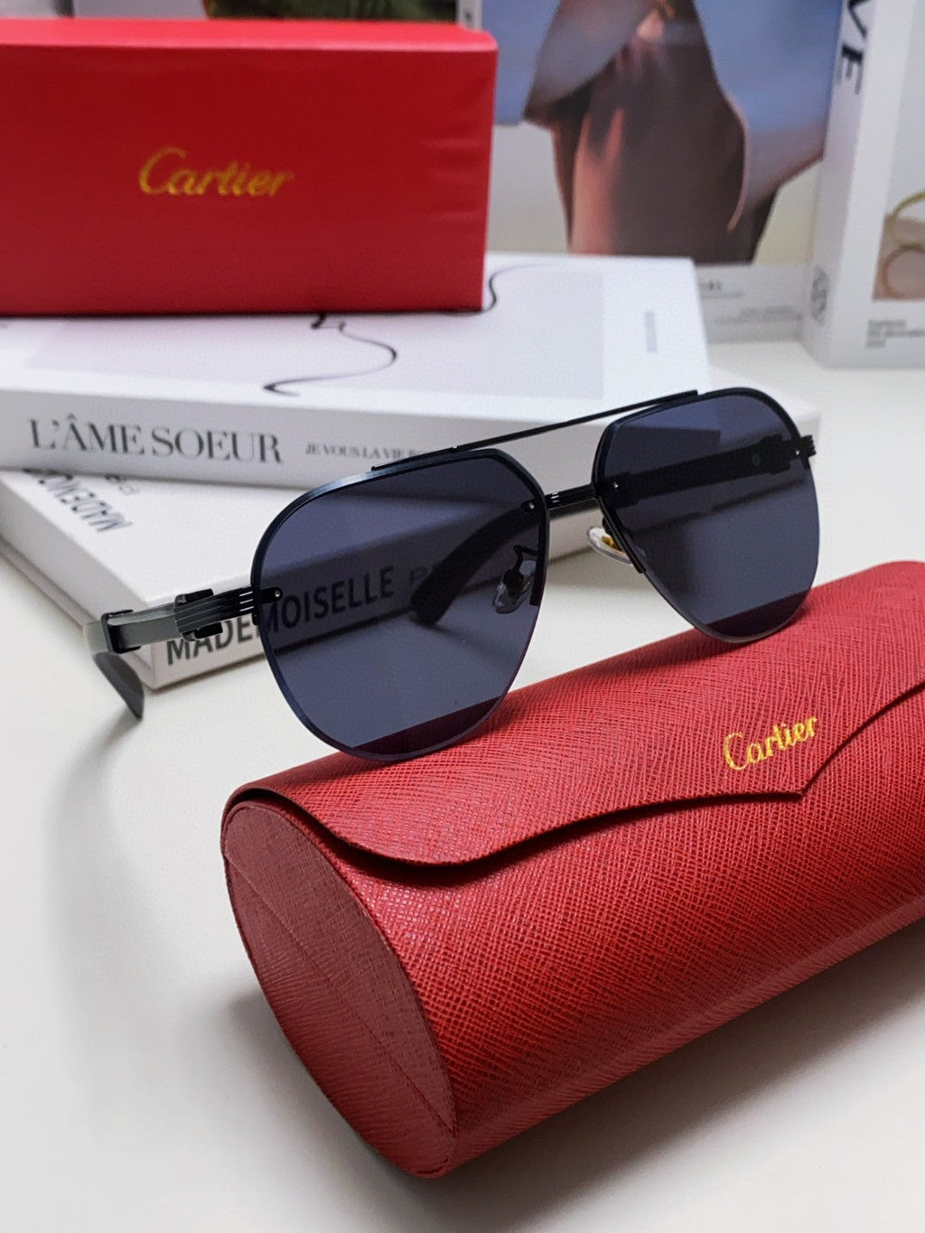 SIGNATURE C DE AVIATOR FRAME SUNGLASSES 561995 IN METAL