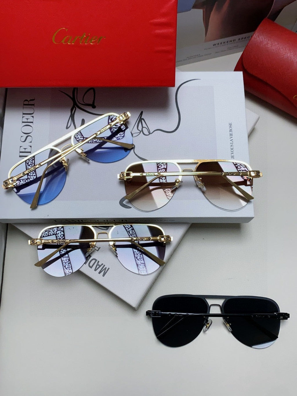 C DE AVIATOR FRAME SUNGLASSES 543538 IN METAL