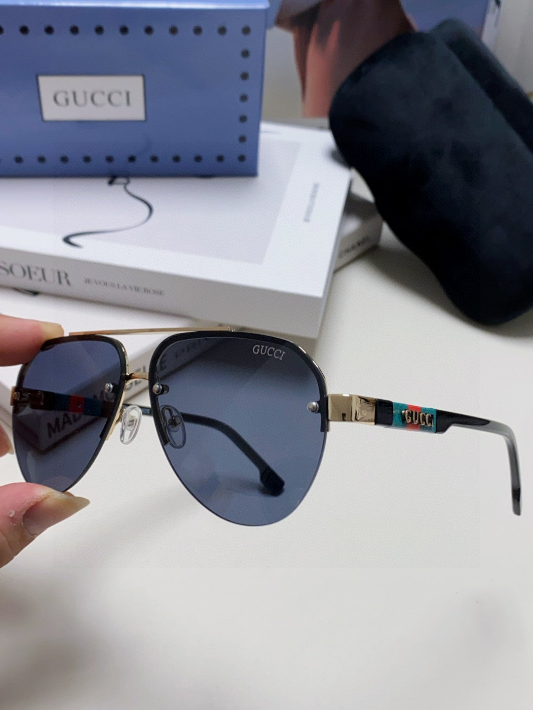 AVIATOR FRAME SUNGLASSES 570223 IN METAL