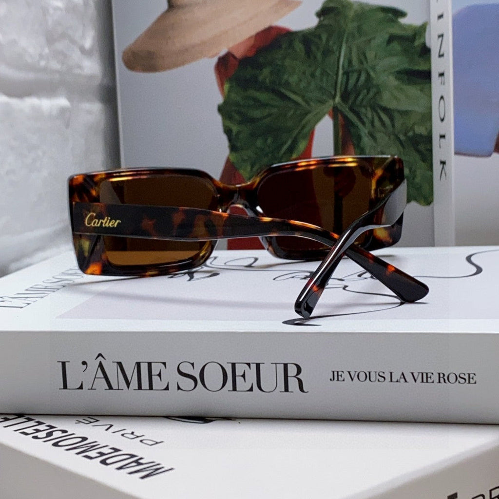 EMBOSSED LOGO RECTANGULAR FRAME SUNGLASSES 575773 IN ACETATE