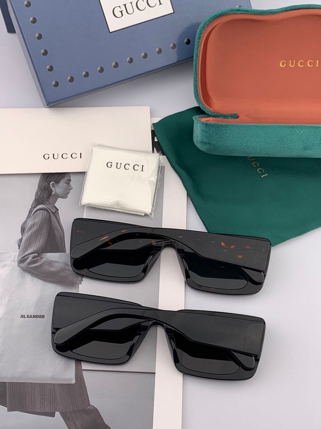 CHUNKY RECTANGULAR FRAME SUNGLASSES G204 IN ACETATE